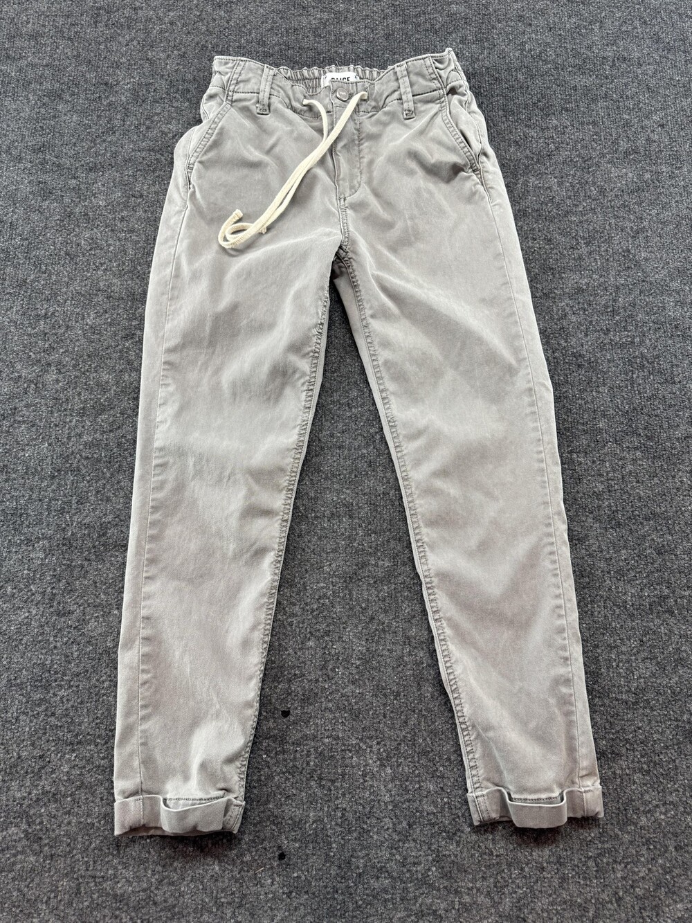 Paige Pants Womens 25 Gray Chino Elastic Drawstring Waist Tapered Cuffed Stretch